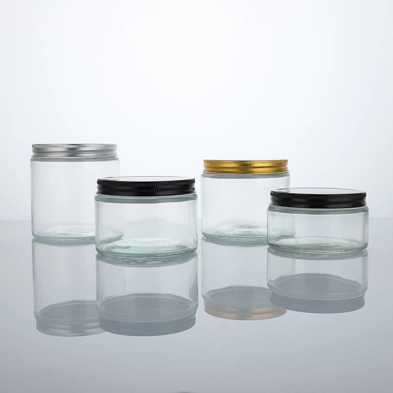 Premium Transparent Glass Cream Jar With Aluminum Cap – Large Capacity